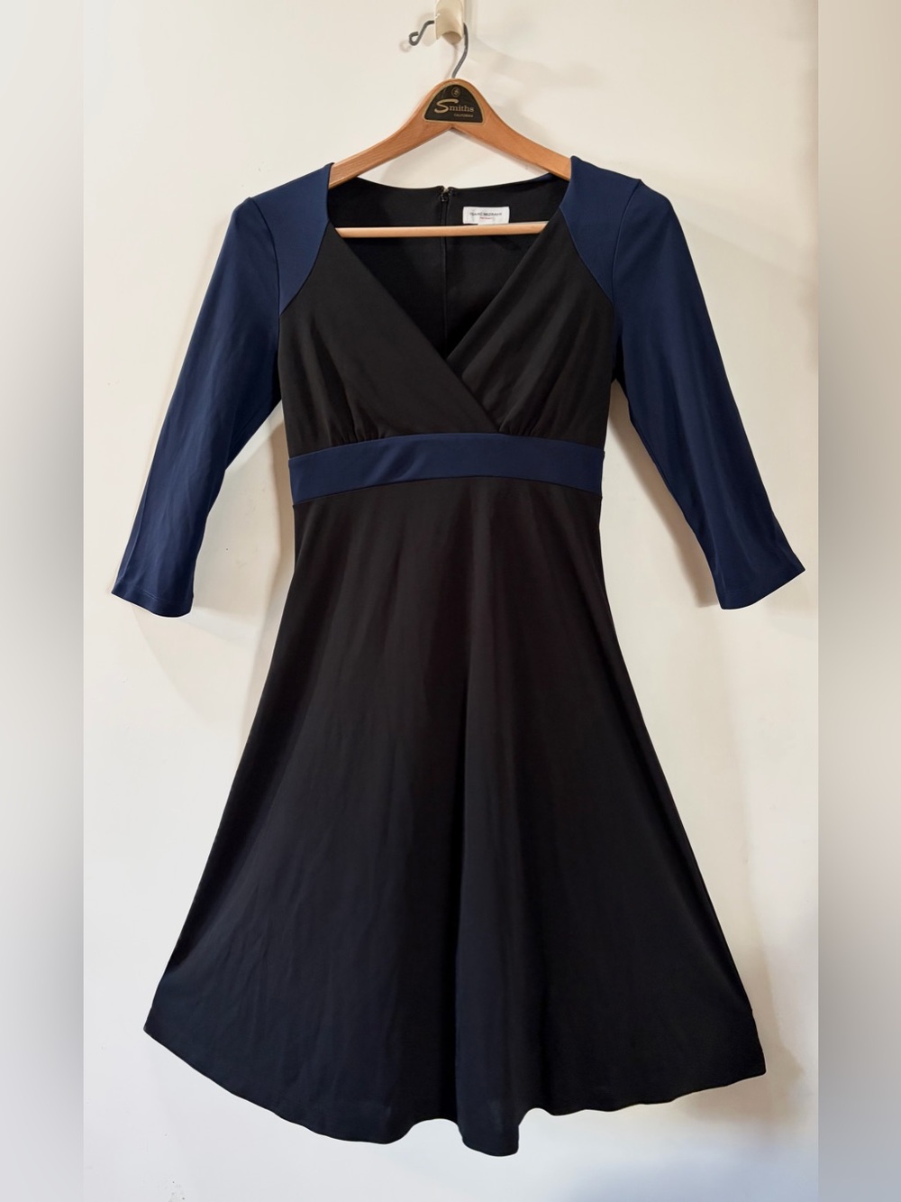 Isaac Mizrahi- Black Dress with Navy Accents
